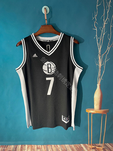 乔约翰逊球衣7号 篮网队黑色刺绣版 高端篮球服撕名牌