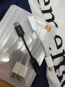 小米耳机转接头type-c转3.5mm小米原装耳机转接线 白