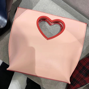 全新小ck爱心包女包情人节礼物限定粉色心形包镂空爱心女手提包