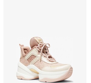 mk olympia 老花拼接增高厚底老爹鞋休闲运动鞋女鞋