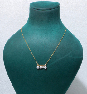 tasaki 平衡木珍珠项链akoya 淡水珍珠钻石