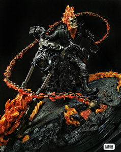 鼠先生 恶灵骑士雕像 漫威英雄雕像 大比例的 灯全亮 全配无