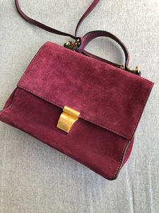 可可奈尔coccinelle医生包小号,紫红色,麂皮质感,新