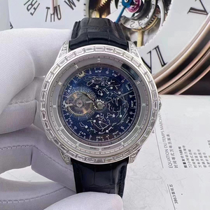 5新]积家大师陀飞轮镶t方钻三问陀飞轮手动机械男表q5023402