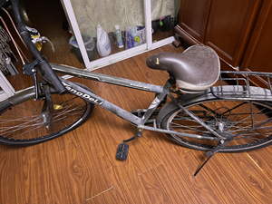 邦得利自行车前车把撞坏了,车轱辘撞飘了,自己不会调,前后车带