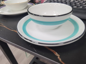 潮州陶瓷消毒餐具，天空蓝7寸盘，4.4贵妃碗，库存一千套处理