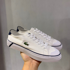lacoste法国鳄鱼男鞋春夏季男女同款撞色街拍帆布鞋