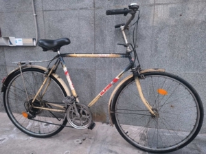 僧帽 老钢架 自行车
