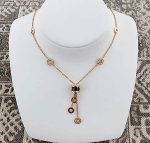 宝格丽,bzero1系列,流苏项链,18k玫瑰金,镶嵌钻石