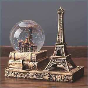 水晶球摆件复古巴黎埃菲尔铁塔水晶球创意摆件酒柜装饰品家居摆设