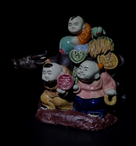 名家潘柏林作品 老旧石湾公仔 石湾生肖牛摆件 老货摆件 招