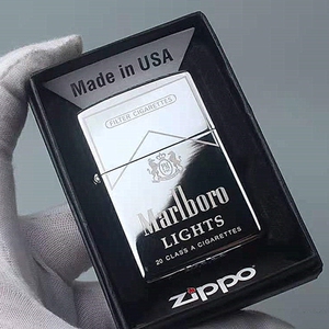 zippo打火机 黑冰万宝路之宝煤油防风打火机