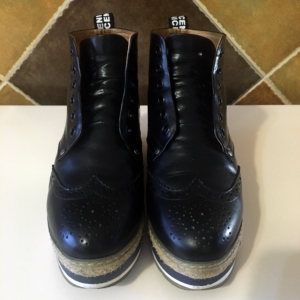 菲丝莲娜女鞋纯皮系带内增高女鞋松糕鞋渔夫鞋跟高4厘米左右原价