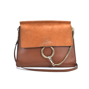 0新] 克洛伊chloe牛皮焦糖色faye系列大号单肩斜挎包风琴包