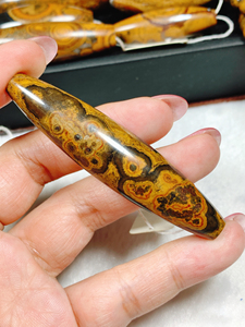 蒙天珠九眼石页岩钱币石眼睛石图腾象形金钱龟 整体套红线  背