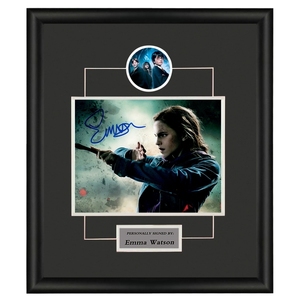 哈利波特赫敏艾玛沃特森亲笔签名照片剧照含证书裱框