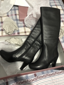 全新深航乘务员靴子,森达品牌空姐牛皮长靴专柜1000  内里