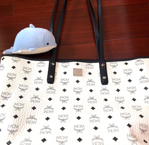mcm白色双面托特包
