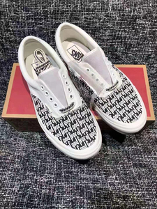 万斯联名fog泉州半印高街联名神鞋 正确高版本印花字母板鞋男