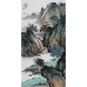 拍下立减200中美协会员荣小松《山林幽隐》国画名家山水画带合影