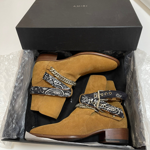 amiri棕色链条腰果花 切尔西靴 全新原盒42黄金码 主理