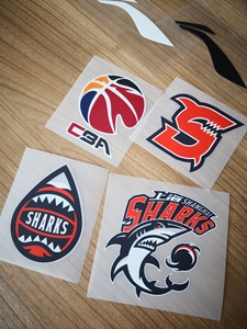 cba篮球队上海大鲨鱼队标logo队徽烫标diy球衣定制服装
