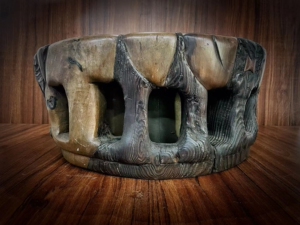 jadewsdj淘宝高冈铜器 纯铜 火钵 火盆 炭盆 香炉 木底座 日本古董