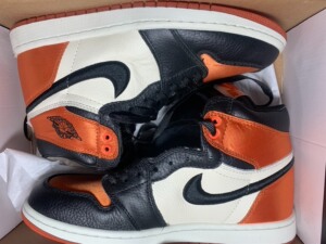 air jordan 1 aj1 黑丝绸 扣碎篮板 黑橙 a