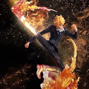 火焰踢腿山治黑足香吉士优质版盒装手办收藏模型摆件生日礼物玩具