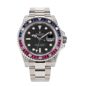 一口价95新劳力士手表男格林尼治彩虹圈机械表后镶钻116710