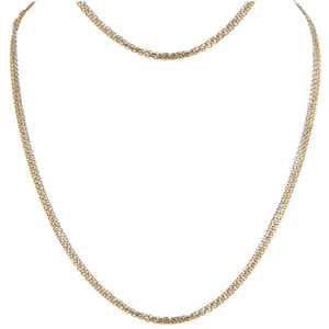 [99新]cartier卡地亚三色金三环trinity长款男士项链