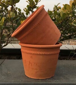 老式瓦泥盆陶土盆红陶花盆