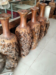 00典艺阁旗舰店天猫枣木画桶树墩子原木花瓶根雕花架天然整体树根