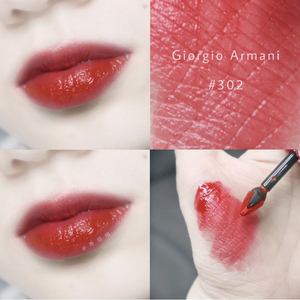 阿玛尼口红唇釉小胖丁热门色号302橘调正红色