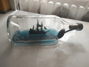 黑珍珠号欧式洋酒瓶中船