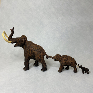 safari 猛犸象大象古兽仿真动物模型玩具一套3只大小mi