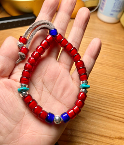 goros深红色琉璃珠手链 日本绿色琉璃珠手链