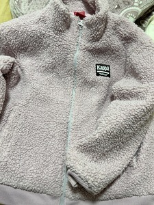 九成新卡帕kappa粉紫色加厚款羊羔毛外套均码 宽松版型