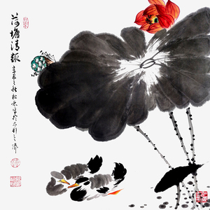 【私人订制】赵松林《荷塘清趣》国画花鸟客厅玄关办公室书房卧室
