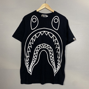 bape 黑色鲨鱼短袖 m码 正品 成色99新 水洗标被