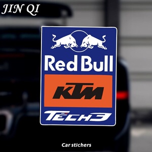 个性创意红牛车贴改装摩托车电动车ktm车队越野机车创意头盔贴