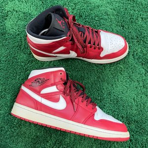 43码/aj1 mid 芝加哥白红球鞋/9新/无原盒/公价2
