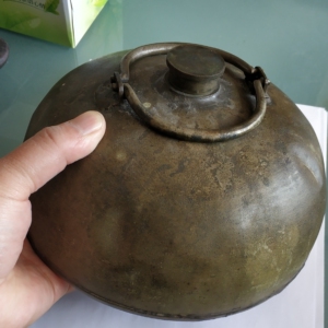 民国时期铜汤婆子,暖手壶,热水袋,纯手工打制,平底,造型独特