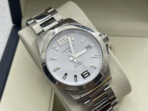 浪琴男士康卡斯676系列,39表径经典的白色盘面,全套腕周1