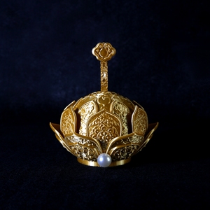 全新汉服配饰 发冠 花冠 发簪 如意莲花冠 道冠 3d打印头