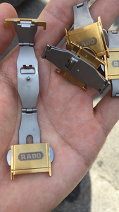 钨钢表带蝴蝶双按扣表带适配雷达6027g钨钢表带凹口5人付款46