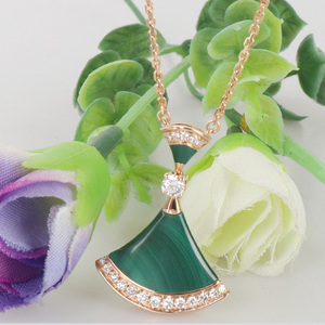 宝格丽小扇子项链绿色