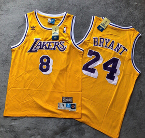 阿迪达斯三叶草湖人队科比前8后24号球衣黑曼巴kobe8号纪