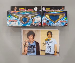 【展】盖亚奥特曼阿古茹变身器dx蓝宝锥蓝宝镯签名万代band
