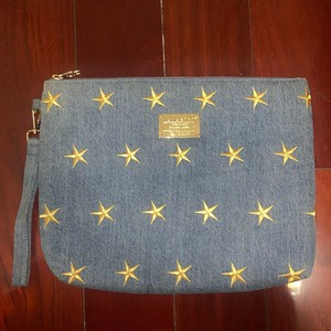 lalabobo做旧水洗牛仔手拿包